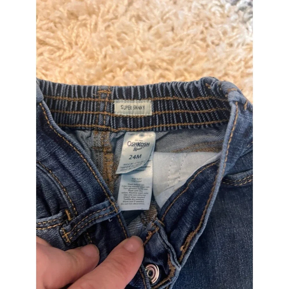 Oshkosh Toddler Elasticized Pull-On Slim Taper Jeans with Stretch super skinny